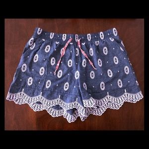 Anthropologie ett:twa Denim Paisley Shorts